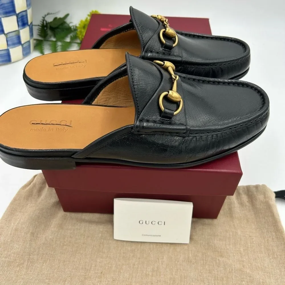 Men’s Gucci horse bit Roos slip on loafers size 8, made in Italy